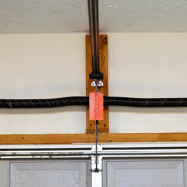 Closeup image of garage door springs