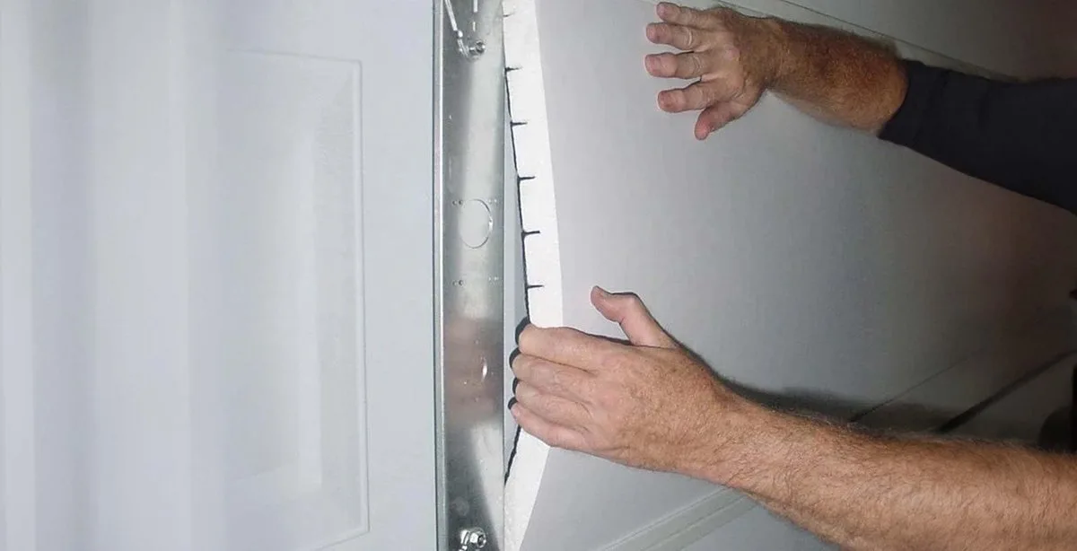 How to Insulate Your Garage Door: The Complete Guide for Utah Homeowners Insulated garage door panel showing polystyrene insulation layers